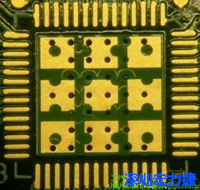 這也是不好的通孔設(shè)計(jì)，但部份通孔已經(jīng)用綠漆(mask)蓋上，但仍有部份通孔未塞孔。 