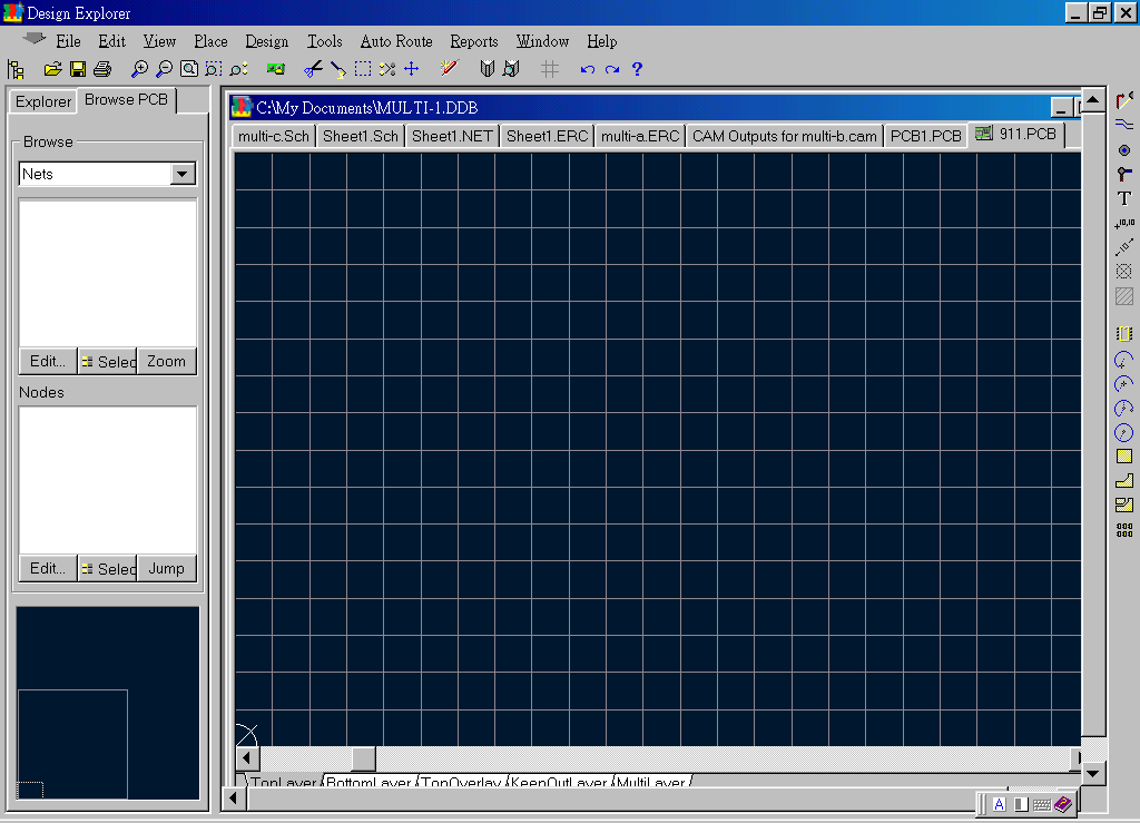 先預(yù)備一個(gè)PCB編輯環(huán)境，不必設(shè)置邊界。