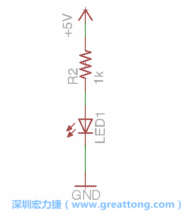 如圖所示放置一個開關（switch）、10K電阻器（10k resistor）和0.1μF的電容（0.1μF capacitor），并把開關的一端連到接地端上。