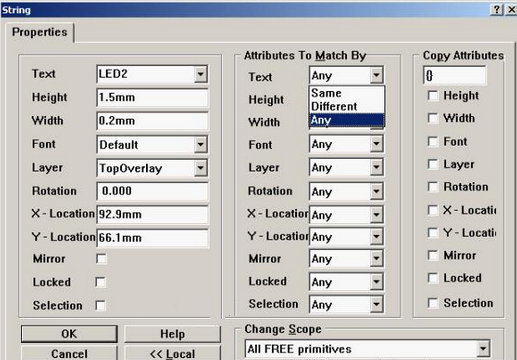 4. 可對字符和阻焊進行適當?shù)恼{整，以方便處理文件和提高效率，字符可以通過Global過濾器設置條件進行快速調整不同格式的字符